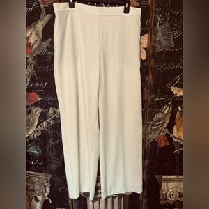 SUSAN GRAVER Trousers Pants Lined Cream Ivory Elastic Back Waist Size 14